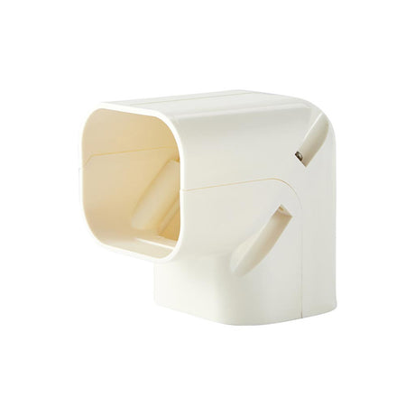 White plastic corner bracket on a white background