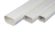 Three white plastic conduits on a white background