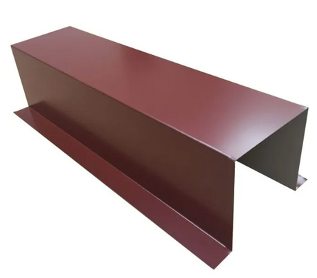 Maroon metal capping on a white background