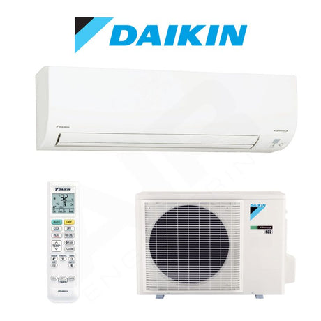 Daikin air conditioning unit with remote control on a white background