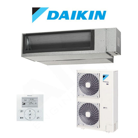 Daikin air conditioning system with indoor and outdoor units on a white background