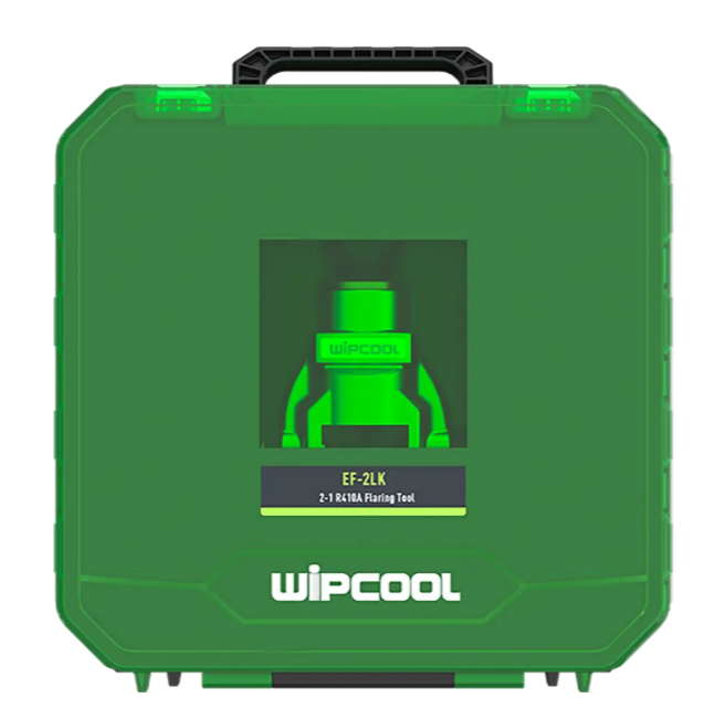 Green tool case with Wipcool branding on a white background
