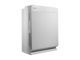 White air purifier on a green background