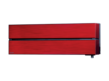 Red mitsubishi electric with a black base on a transparent background