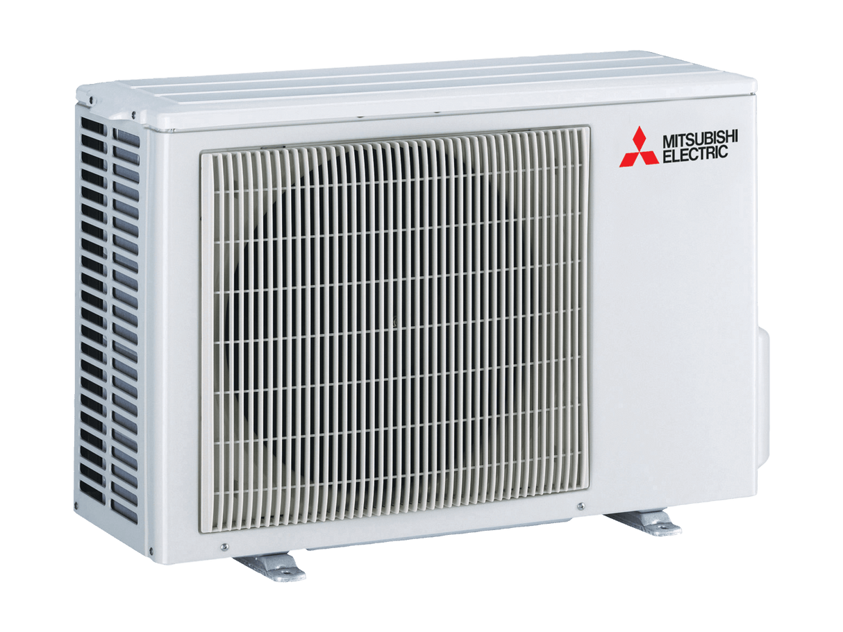 Mitsubishi Electric air conditioning unit on a black background