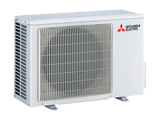Mitsubishi Electric air conditioning unit on a black background
