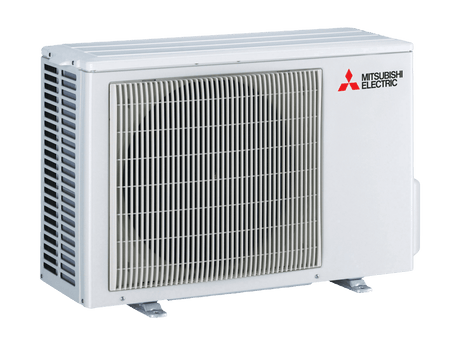 Mitsubishi Electric air conditioning unit on a black background
