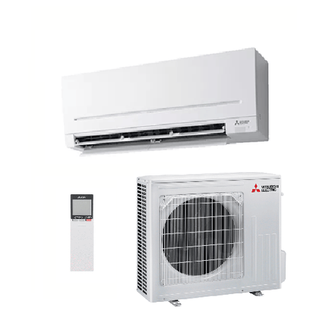 Mitsubishi air conditioning unit on a white background