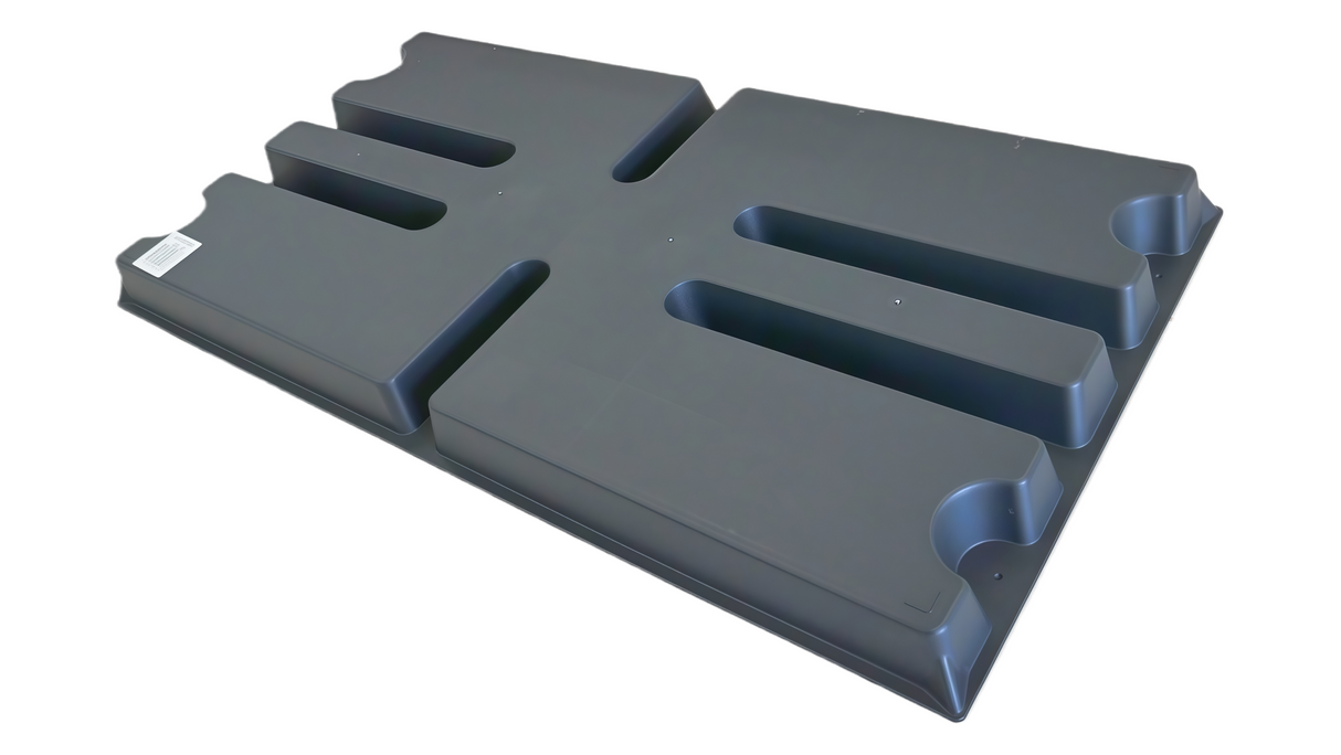 Gray plastic component on a white background