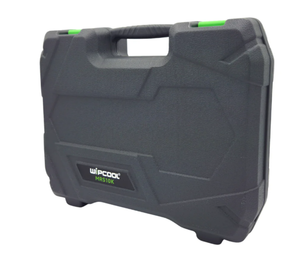 Gray tool case with green accents and Wipcool branding on a white background