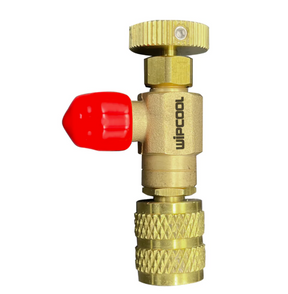 Brass valve with handle and 'Wipcool' branding on a white background