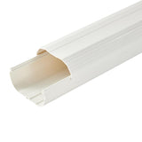 White plastic strip with a beige interior on a white background